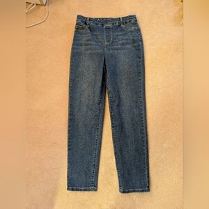 Time and Tru Women's Dark Blue High Rise Straight Leg Denim